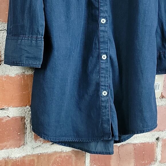 Levi's Girl's Long-Sleeve Button-Up Blue Chambray Shirt Dress 12 - Picture 5 of 14